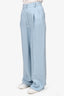 LouLou Studio Blue Linen Blend Pleated Trousers Size S