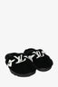 Louis Vuitton Black Fur Monogram Slides Size 38
