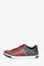 Louis Vuitton Burgundy Leather/Damier Ebene Sneakers Size 6.5 Mens