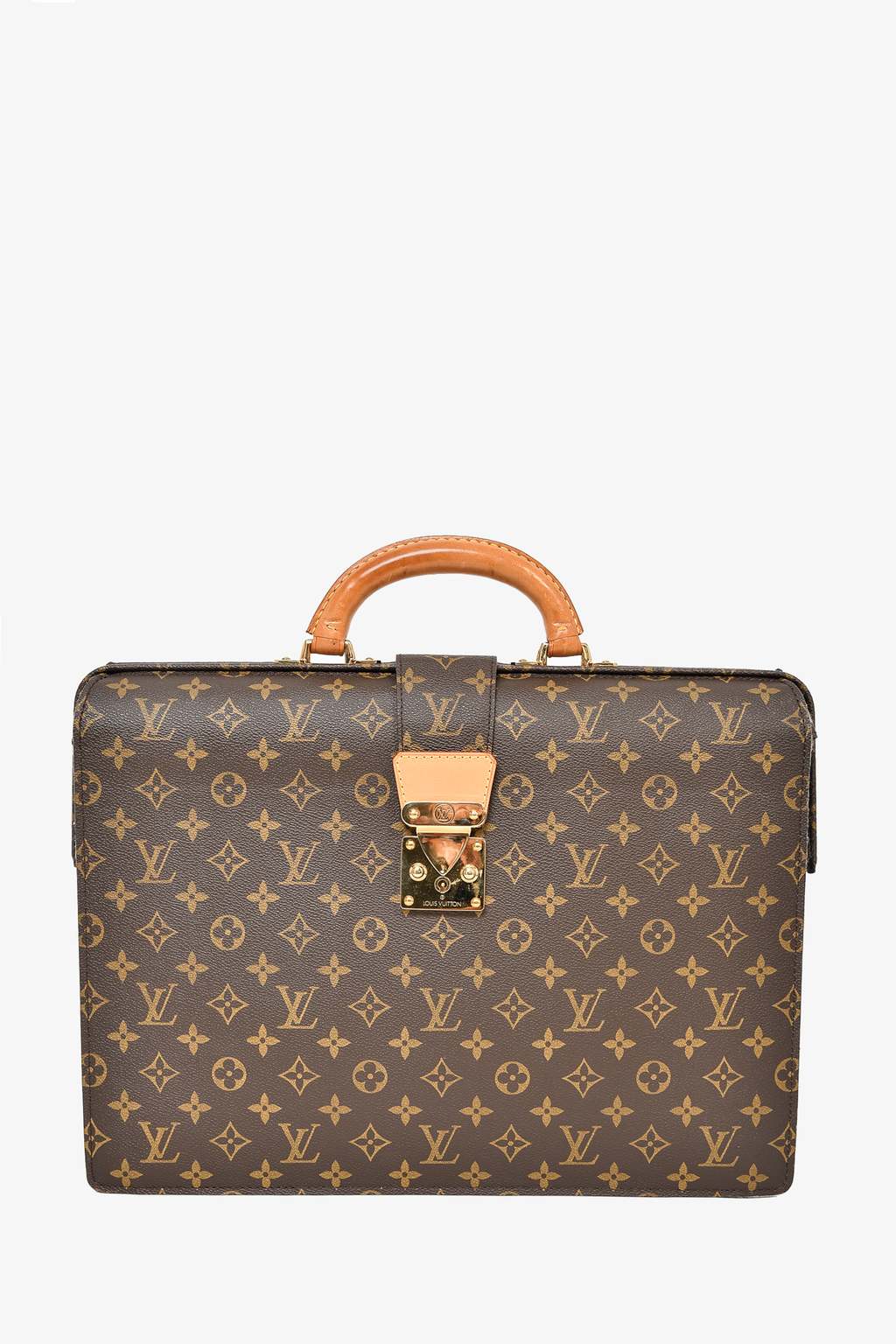 Old Serviette Fermoir Briefcase Hand Bag(Brown)