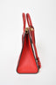 Louis Vuitton Red Empreinte Leather 'Pont Neuf' MM Top Handle Bag w/ Strap