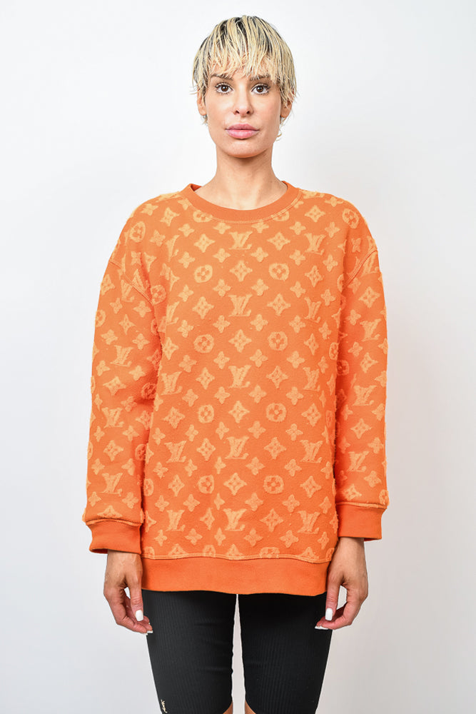 Jacquard Louis Vuitton Pullover Orange Vuitton Monogram Sweater Lv
