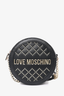 Love Moschino Black Leather Logo Studded Round Crossbody