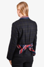 Love Moschino Grey Check with Red/Navy Stripe Single Breasted Blazer Size 8 US