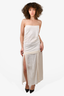 Lover White Silk Embroidered Slit Dress Size 6