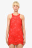 Lovers + Friends Red Floral Lace Overlay Sleeveless Mini Dress Size XS