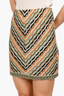M Missoni Green/Orange Chevron Knit Skirt Size 42