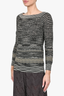 M Missoni Grey Chevron Knit Wide Neck Sweater Size 42