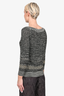 M Missoni Grey Chevron Knit Wide Neck Sweater Size 42