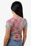 M Missoni Pink Multicoloured Striped Knit Tie Front Top Size 2