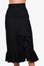 MSGM Black Ruffle Detail Midi Skirt Size 38
