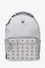 MCM Silver Metallic Large Stark Backpack