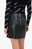 Isabel Marant Etoile Black Faux Leather Ruffle Skirt Size 36