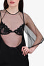 Gucci 2020 Black Silk Tulle Sleeve Long Dress Size 40