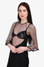 Gucci 2020 Black Silk Tulle Sleeve Long Dress Size 40
