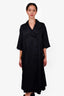 Victoria Beckham Black Pleated Trench Short Sleeve Dress Size 6