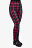 T by Alexander Wang Red/Black Plaid Trousers Size 2