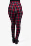 T by Alexander Wang Red/Black Plaid Trousers Size 2