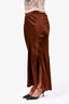 Anine Bing Brown Silk Slit Skirt Size M