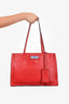 Prada Red Leather 'Etiquette' Tote Bag