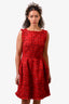 Oscar De La Renta Red Tweed Wool Dress Size 8