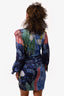 PatBo Blue Floral Printed Deep V Neck Mini Dress Size 4