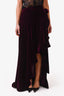 PatBo Bordeaux Velvet Maxi Wrap Skirt Size M