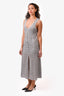 Alice McCall Silver Metallic Knit Button-up Dress with Slip Size 4