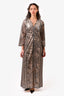 Anna Sui Cream/Silver Sequin Maxi Dress Size S