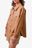 A.L.C. Beige Vegan Leather Button Up Overshirt Size XS