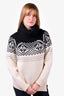 Monse White/Black Wool Patterned Cold Shoulder Turtleneck Sweater Size S