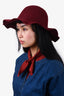 Borsalino X Ami Burgundy Wool Brimmed Hat Size 57