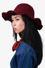 Borsalino X Ami Burgundy Wool Brimmed Hat Size 57