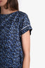 Louis Vuitton Navy Silk Cheetah Print Slip Size 38