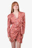 Isabel Marant Etoile Pink Baikal Floral Printed Wrap Mini Dress Size 38
