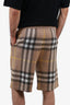 Burberry Truffle 'Weaver' Silk And Wool Checked Shorts Size S