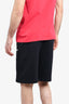 Burberry Black 'Raphael' Logo Print Cotton Shorts Size M