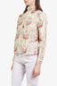 Love Shack Fancy Beige & Multicolor Silk Floral Crochet Blouse sz XS w/tag