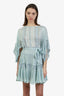 Zimmermann Blue Sheer Lace Belted Short Dress Size 0
