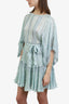 Zimmermann Blue Sheer Lace Belted Short Dress Size 0