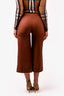 Pre-loved Chanel™ Brown Linen Wide Leg Cropped Pants Size 36