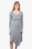 Alice + Olivia Grey Midi Dress Size 2