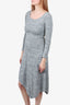 Alice + Olivia Grey Midi Dress Size 2