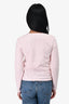 Alexander Wang Light Pink Crew Cutout Long Sleeve Seamless Top with AW Crystal Trim Size Large