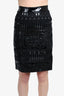Tory Burch Black Silk/Patent Rocket Applique Skirt Size 4