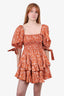 Caroline Constas Orange Floral Mini Dress size Small with Tags