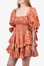 Caroline Constas Orange Floral Mini Dress size Small with Tags