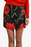 Dolce & Gabbana Black/Red Floral Print Skirt Size 42