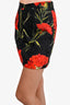 Dolce & Gabbana Black/Red Floral Print Skirt Size 42
