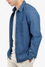 A.P.C. Blue Denim Long Sleeve Shirt Size XL